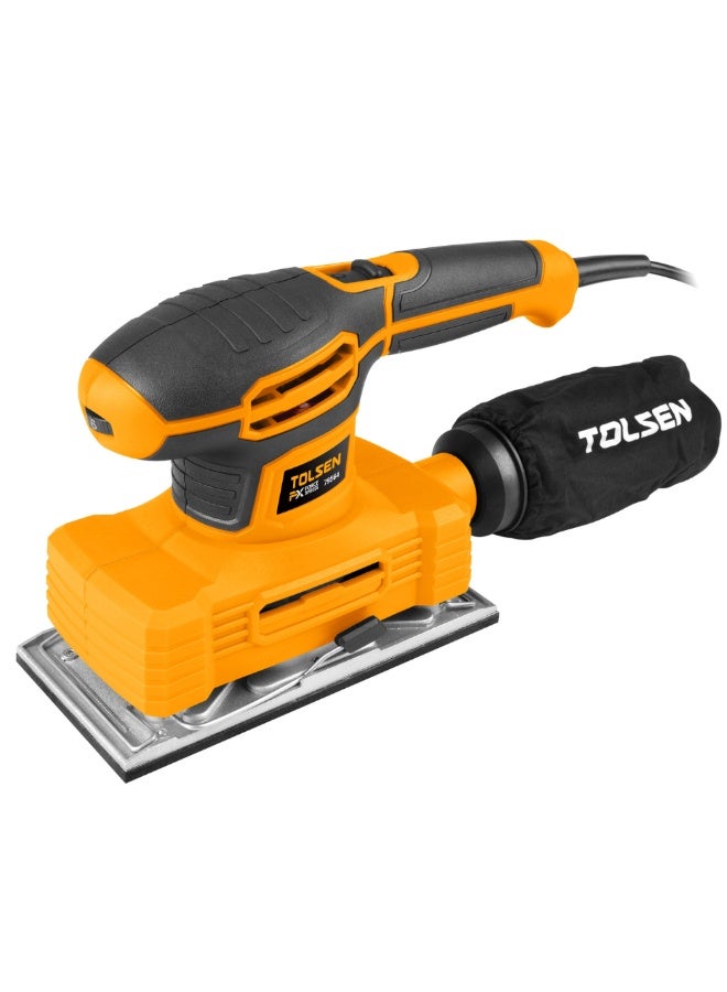 Tolsen 220W 1/3 Sheet Finishing Sander 79564 – Electric Orbital Sander with Dust Box & Sanding Pads - Image 2